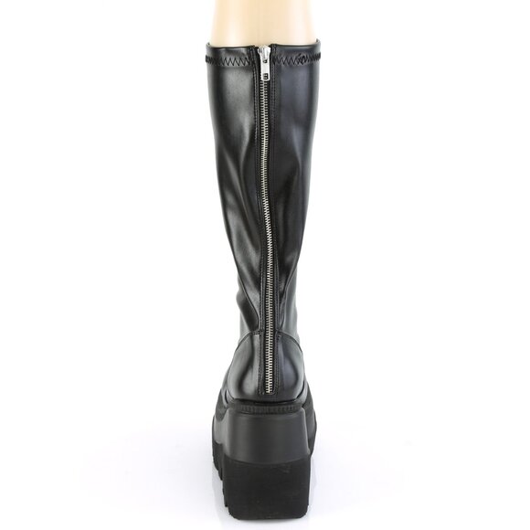 Demonia Shaker 65 Black Platform Boots - Picture 4 of 5